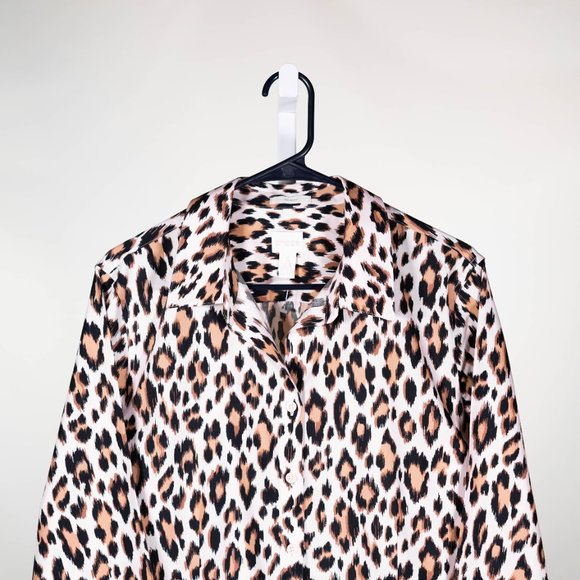 NWOT Chico's Women's Shirt Button Up Animal Cheetah Print No Iron Top 3 US XL/16 - Picture 4 of 8